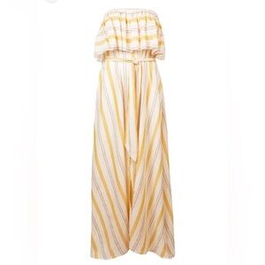 LEMLEM Zeritu Strapless Ruffle Dress In Yellow size S